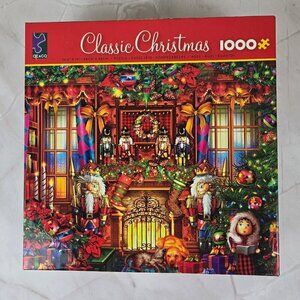 Ceaco Classic Christmas 1000 Piece Jigsaw Puzzle Nutcrackers Fireplace NWT